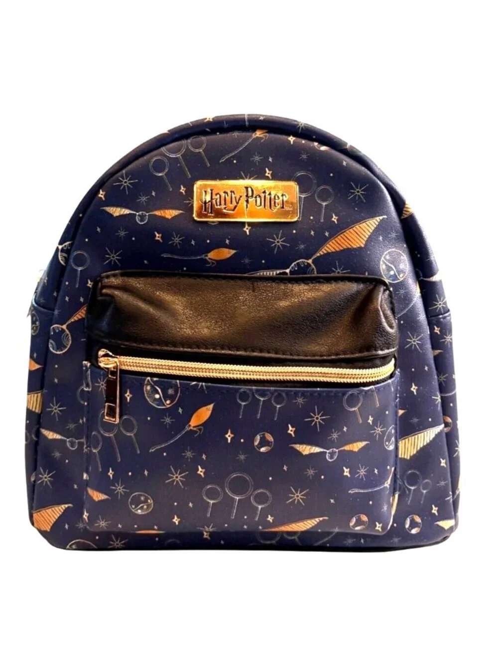 Harry Potter Navy Blue Quidditch Printed Mini Backpack Wizarding World Blue Blac